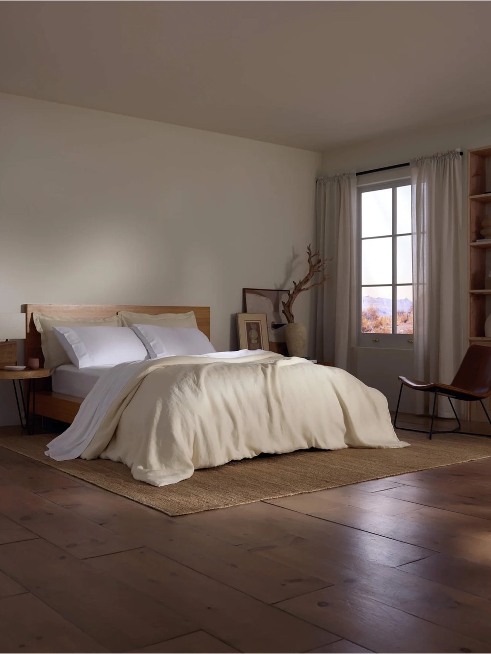 Cozy Earth Bamboo Linen Duvet Cover in a Limited Natural Color- Retail $328